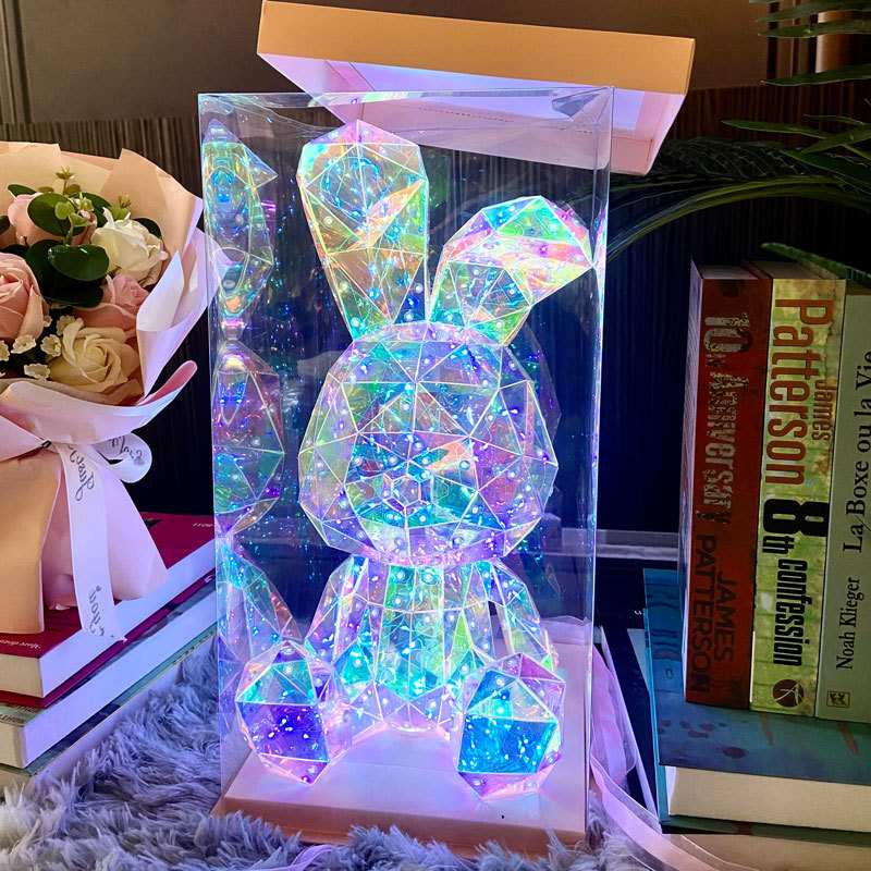 Picture of Birthday Gift for Girls to Send Girlfriend Creative Magic Luminous Bear Doll Girls Rabbit 520 Valentine's Day Gift