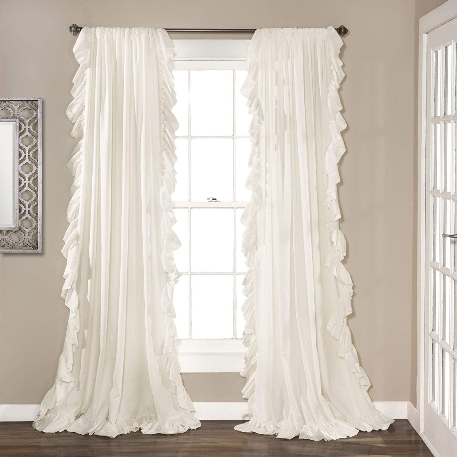 Picture of EBAY cross-border factory Amazon ins ruffled pleated window finished Princess decorative curtain pure white short curtain