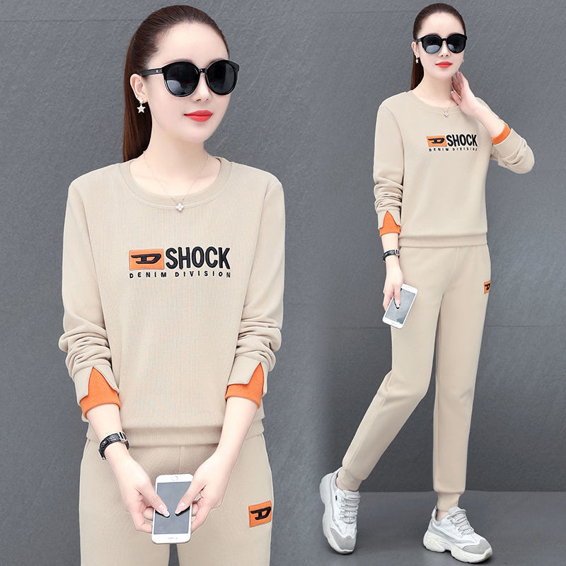 Sports Suit Women's Autumn and Winter 2025 New Fashion Large Size Loose Style Casual Running Suit Two-Piece Trendy Set