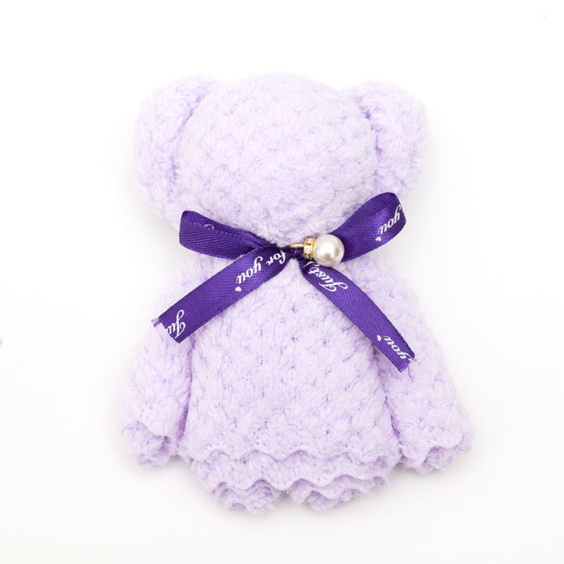 Picture of Coral Velvet Bear Towel Souvenir Gift Box Wedding Shop Promotion Event Opening Gift Advertising Gift Wholesale