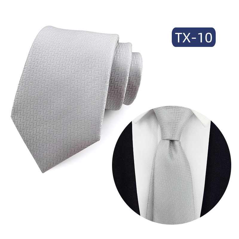 Picture of in stock wholesale men's tie jacquard yarn-dyed fabric small floral pattern business casual wedding groom tie