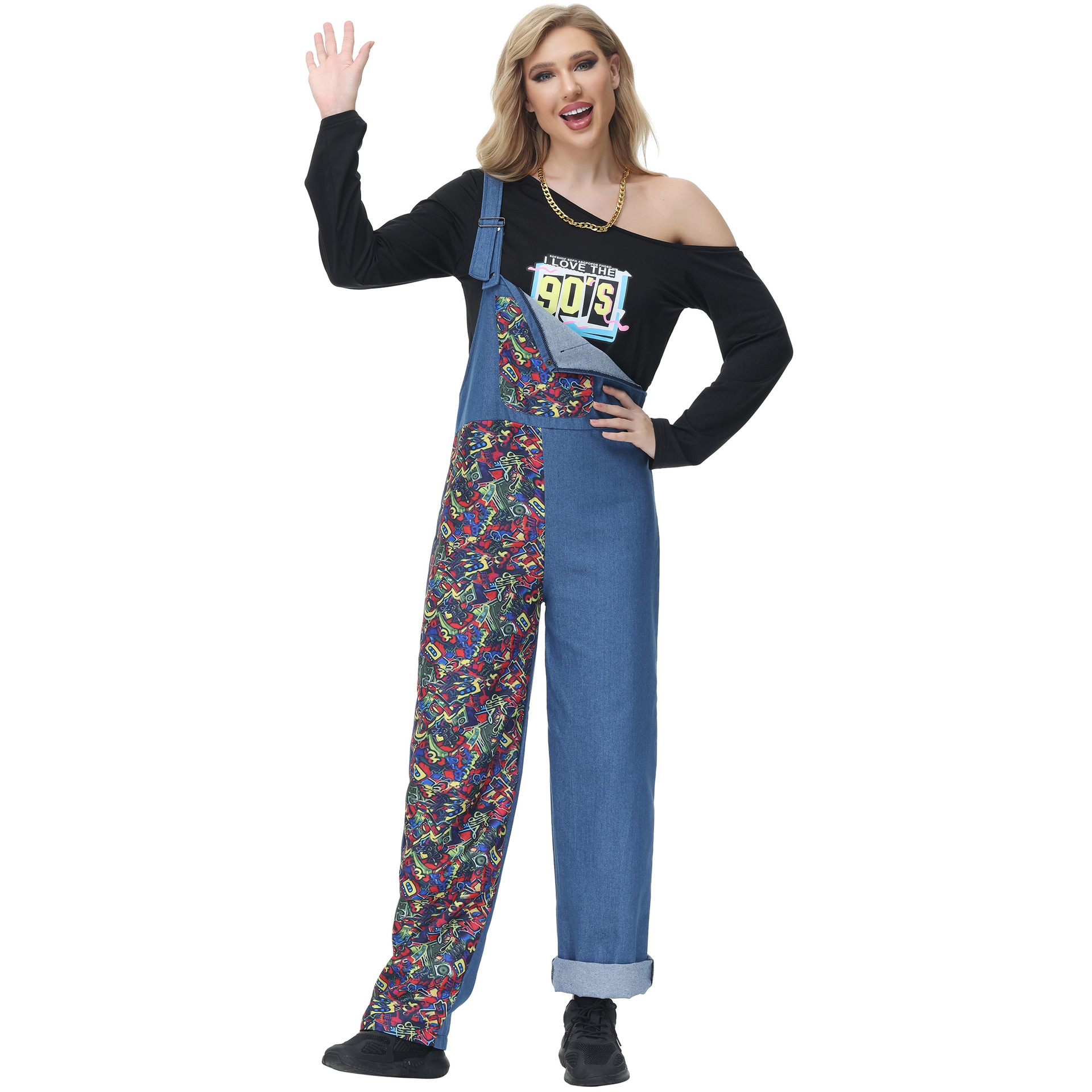 Picture of M-XL 70 s Retro Costume Dance Hip Couple Costume Disco Stage Performance Costume Halloween Costume