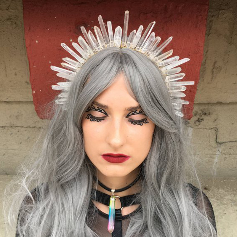wish Hot Sale Crystal Crown White Color Natural Crystal Headband Bridal Jewelry Party Holiday Decorations