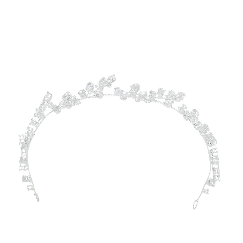 Picture of Korean Style Exquisite Crystal Hair Accessories Bridal Crown Wedding Headband Princess Prom Headdress Tassel Headband Accessories