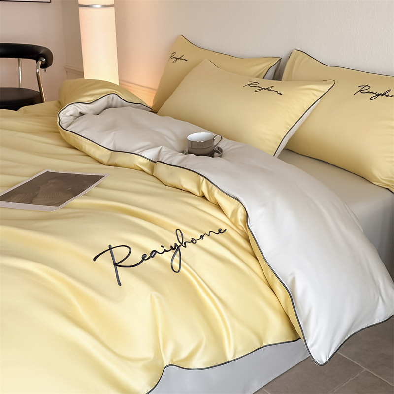 Picture of High-grade sense 120 long-staple cotton bed four-piece cotton cotton light luxury four-season universal quilt cover bed sheet bedding 4