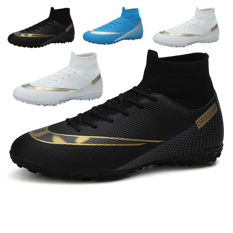 Cross-border plus size Soccer Shoes Men's High-top Youth Student Competition Training Shoes Artificial Grass Long Broken Nails Yuanyang Shoes