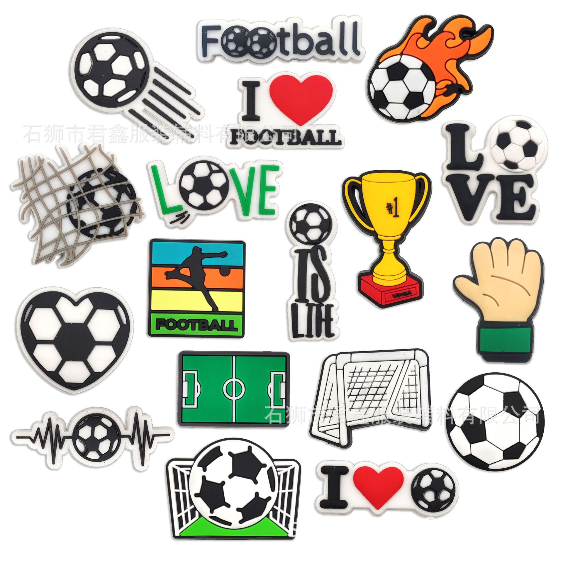 Football team standard Jersey hole shoes slippers accessories DIY soft plastic patch buckle shoe flower buckle cross-border small gift