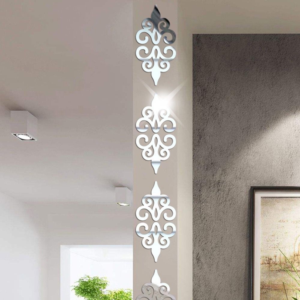 Acrylic Ceiling Decorative Strip Mirror Pattern Waist Line Sticker Living Room TV Background Wall Sticker Decorative Mirror