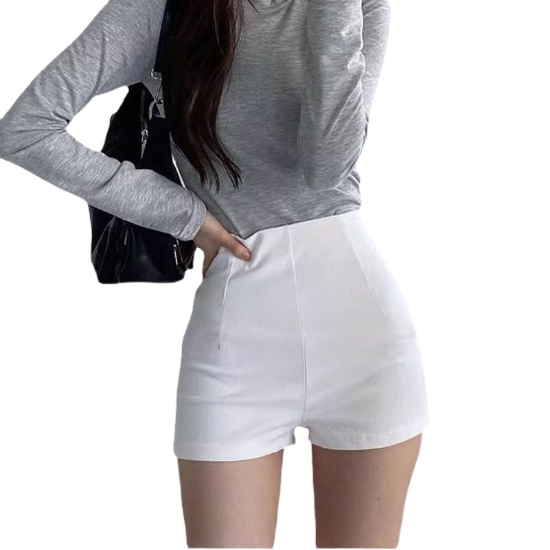 Shorts Women's Winter Outer Wear High Waist Leggings 2024 New Summer Black Hot Pants Hot Girls Tight Stretch Pants