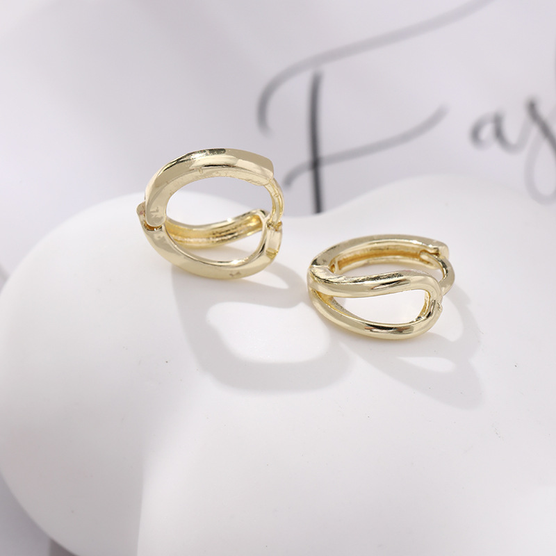 Double-layer Ring Small All-match Exquisite Ear Ring for Office Staff Simple Ring Ear Buckle Unique Design Simple Ear Stud