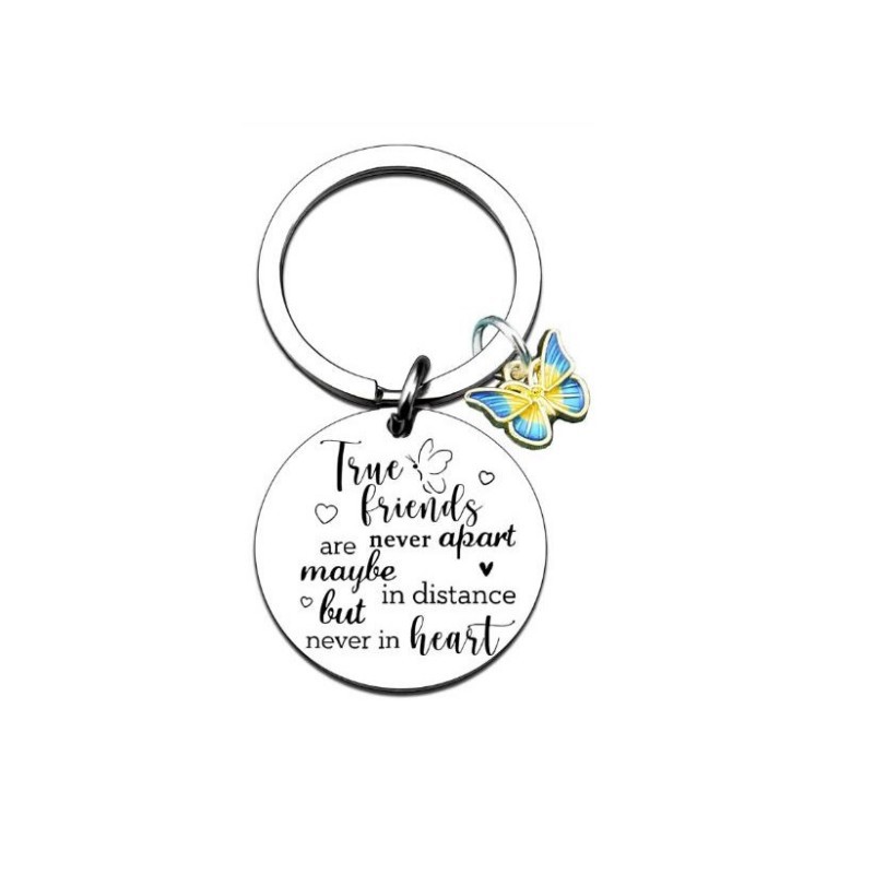 Amazon New Stainless Steel Keychain Gradient Butterfly Pendant Gifts for Sisters