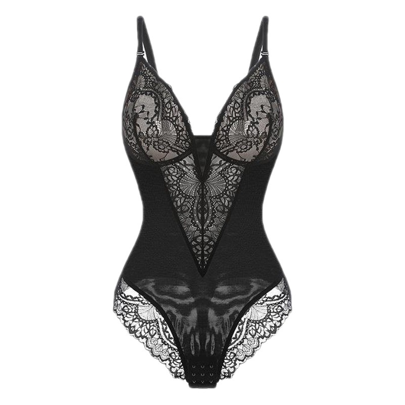 European and American Lace Hollow-out Jumpsuit Sexy Body-shaping Belly-lifting Hip-lifting Body-shaping Clothes Large-size Body-shaping Underwear