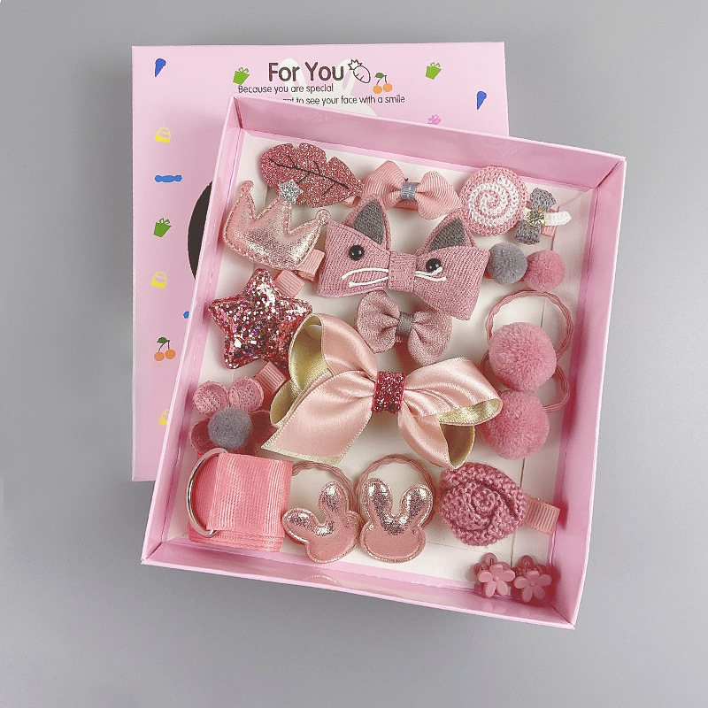 Picture of Korean Style Hair Accessories, Kidsren's Hairpins, 18-Piece Set, Girls' Hair Accessories, Baby Cute Hairbands, Girls' Hairpins, Baby Headbands