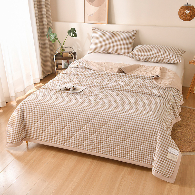New unprinted style plaid summer cool quilt gift summer quilt gift box air conditioning quilt summer thin quilt spring and autumn quilt core wholesale