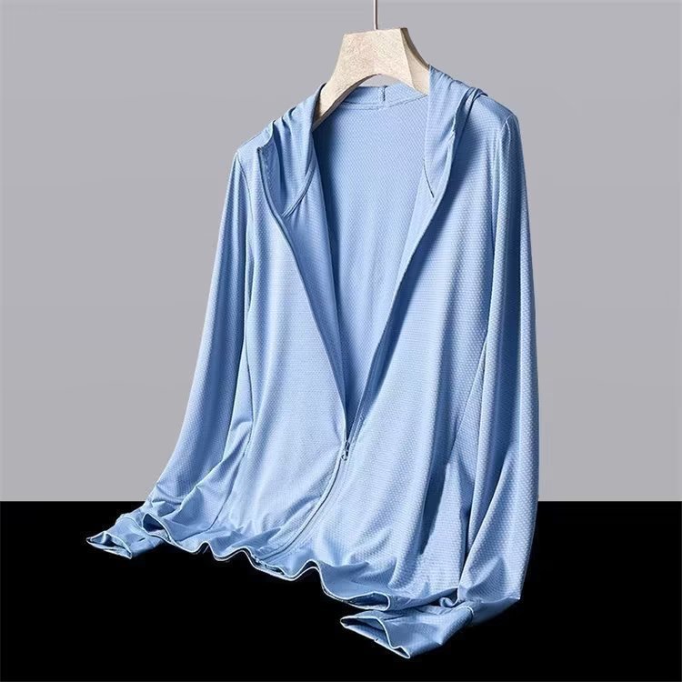 Picture of 2024 Hooded Sun Protection Clothing Men's and Women's Summer Ice Silk Mesh Thin Breathable Outdoor Fishing Sun Protection Clothing Couple's Jacket