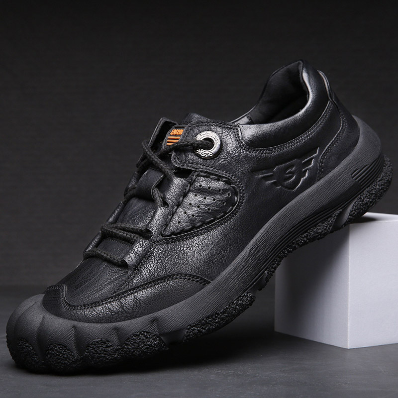 Casual Leather Shoes Men's 2025 Spring New Fashionable Lightweight Outdoor Sports Hiking Shoes Non-slip Hiking Shoes for Men