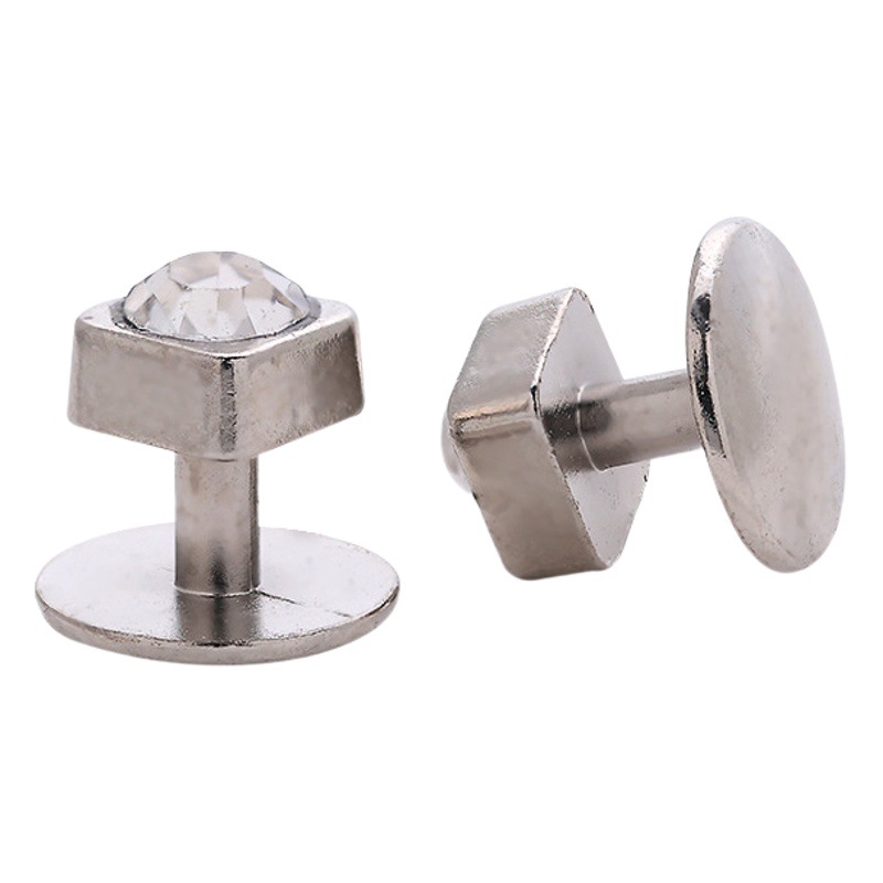 Chanel Style silver Crystal Cufflinks Fashion French Shirt Sleeve Stud High Quality Alloy Button Shirt dress Button