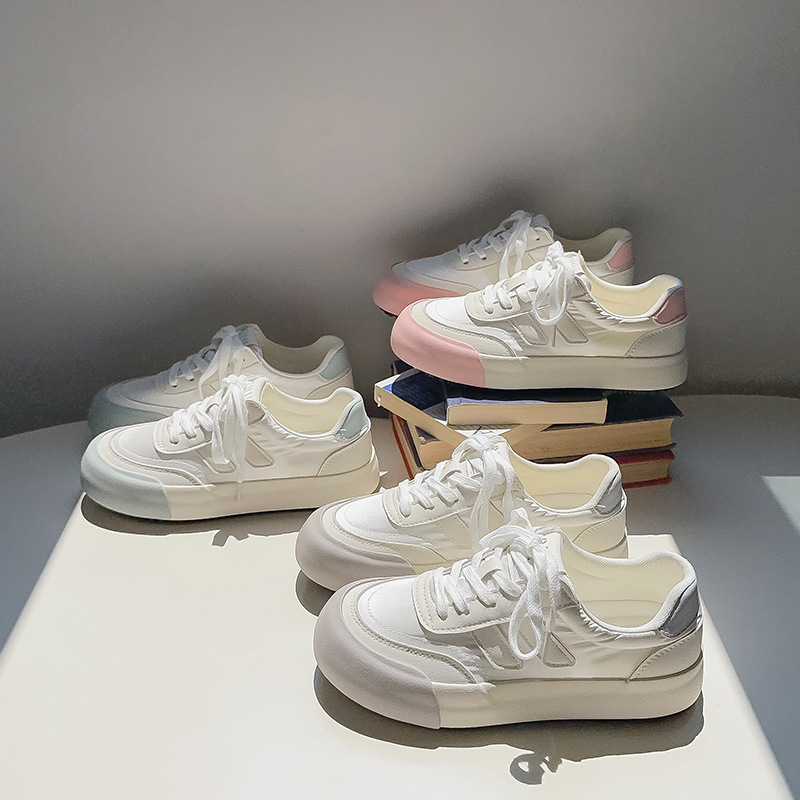 Forrest Gump White Shoes De Training Platform Board Shoes Women's All-match Autumn 2024 New Niche Design Round Head sneaker