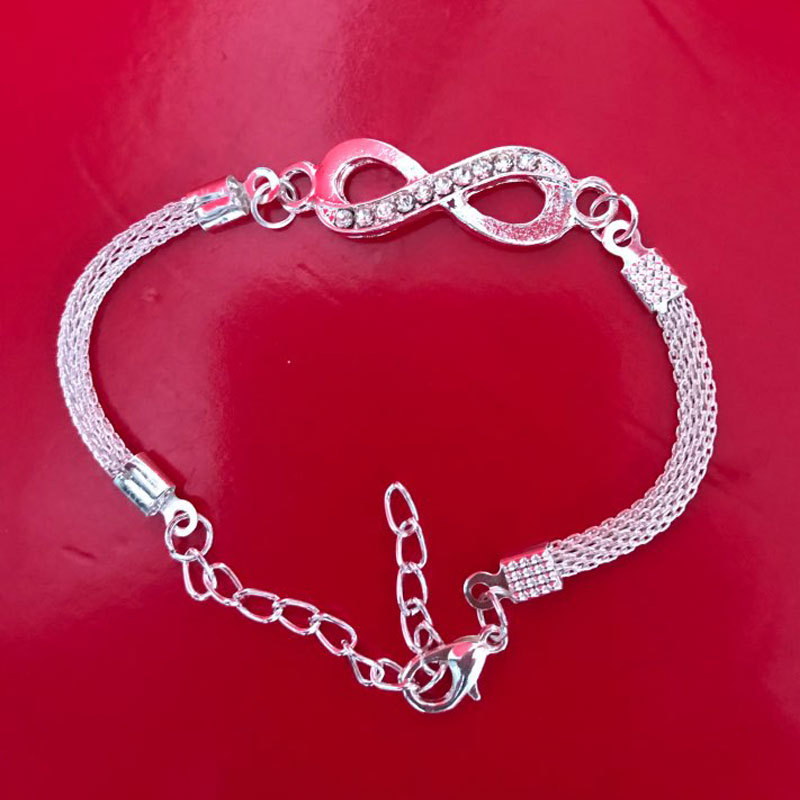 Picture of European and American Hot-selling Infinite Diamond Bracelet Personalized Simple Unisex Universal Internet Celebrity Star Fashion Hand Jewelry