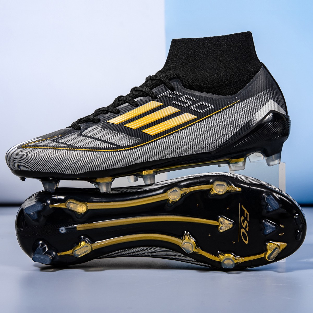 New Cross-border Amazon High-top Football Shoes Male Teenager Students Female TF Broken Nail AG Spike Competition Training Shoes