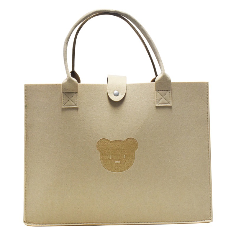 Felt bag Bear handbag shopping bag factory wholesale printable logo simple large capacity felt handbag