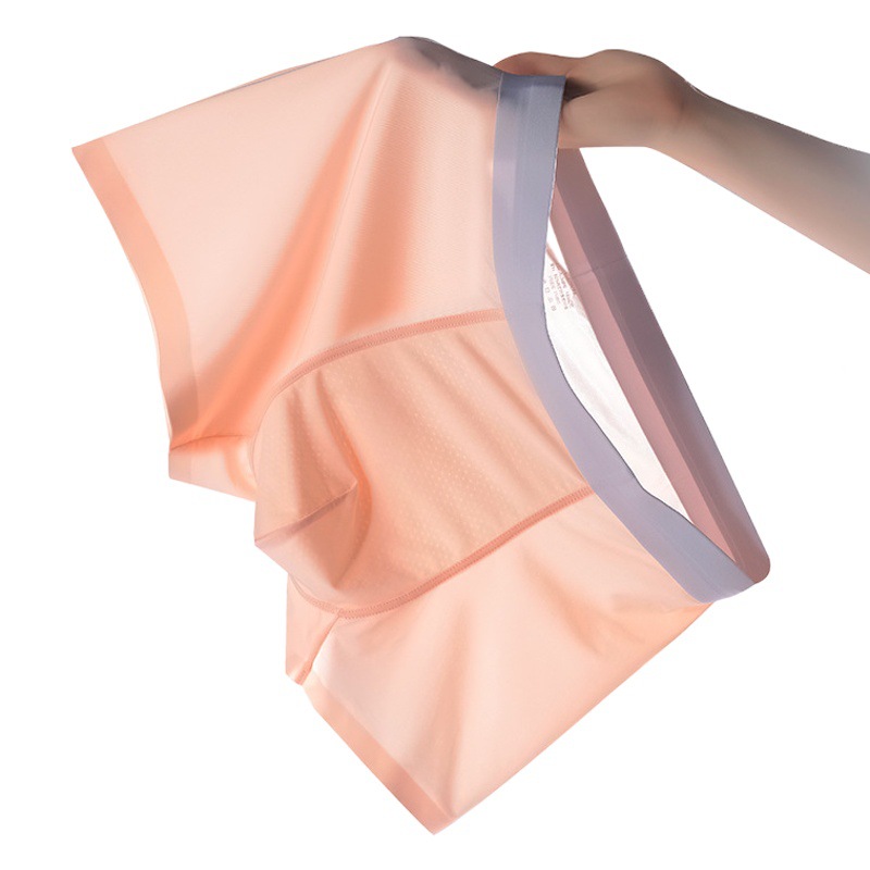 2025m Lan's New 120S Ice Silk Men's Underwear, Seamless, Light and Flying Mask Pants, Pure Color Antibacterial Boxer Briefs