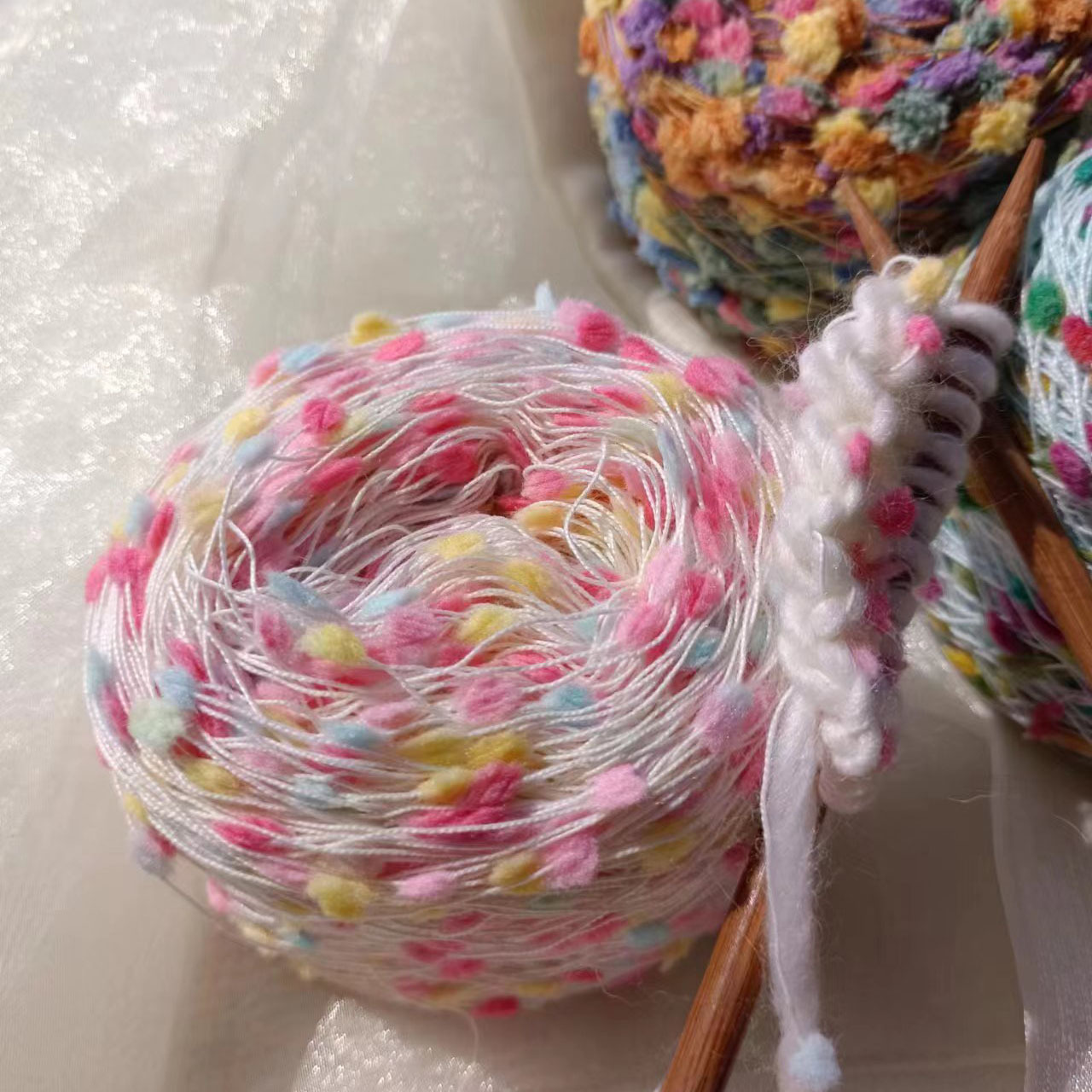 Featured Line Color Beanie Line Table Tennis Yarn DIY Scarf Hand Mixed Wool Group Coarse Wool Line Color Crocheted Line Scarf