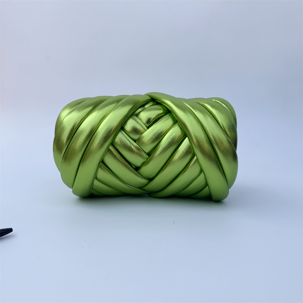 Picture of New Metal Thread Shiny Leather Material Iceland DIY Bag Handmade Woven Fabric Strips Pillow Cat Bed Filling Yarn