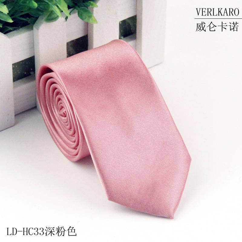 Picture of Leisure students 5cm solid color narrow version ins polyester silk business men's multi-color optional tie manufacturers in stock wholesale