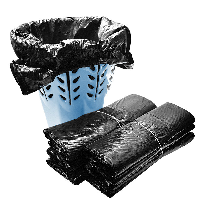 One-Piece Drop-Shipping Thickened Garbage Bags with Handles for Household Use, Categorized Black Disposable Vest-Style Garbage Bags