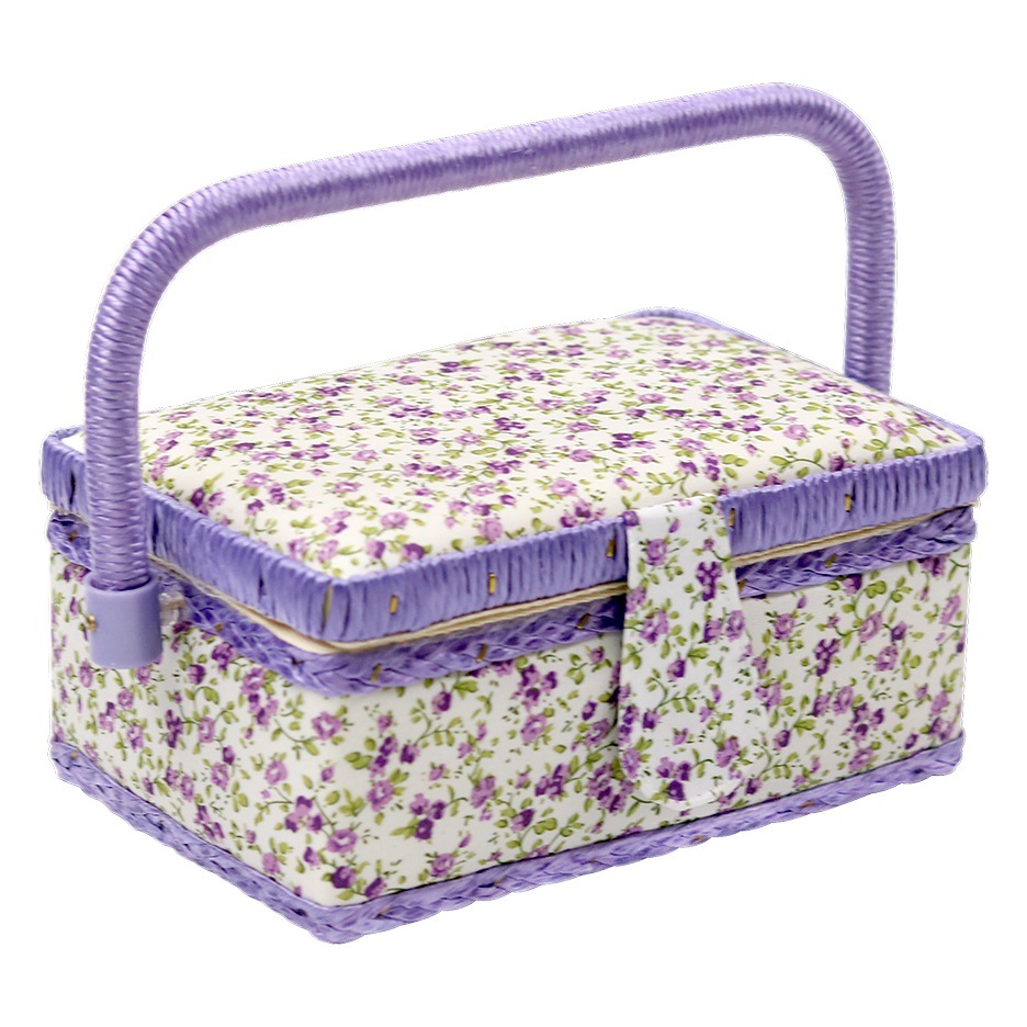 Cross-border Pastoral Rose Sewing Box Sewing Tools Large Storage Box Crochet Scissors Practical Sewing Basket