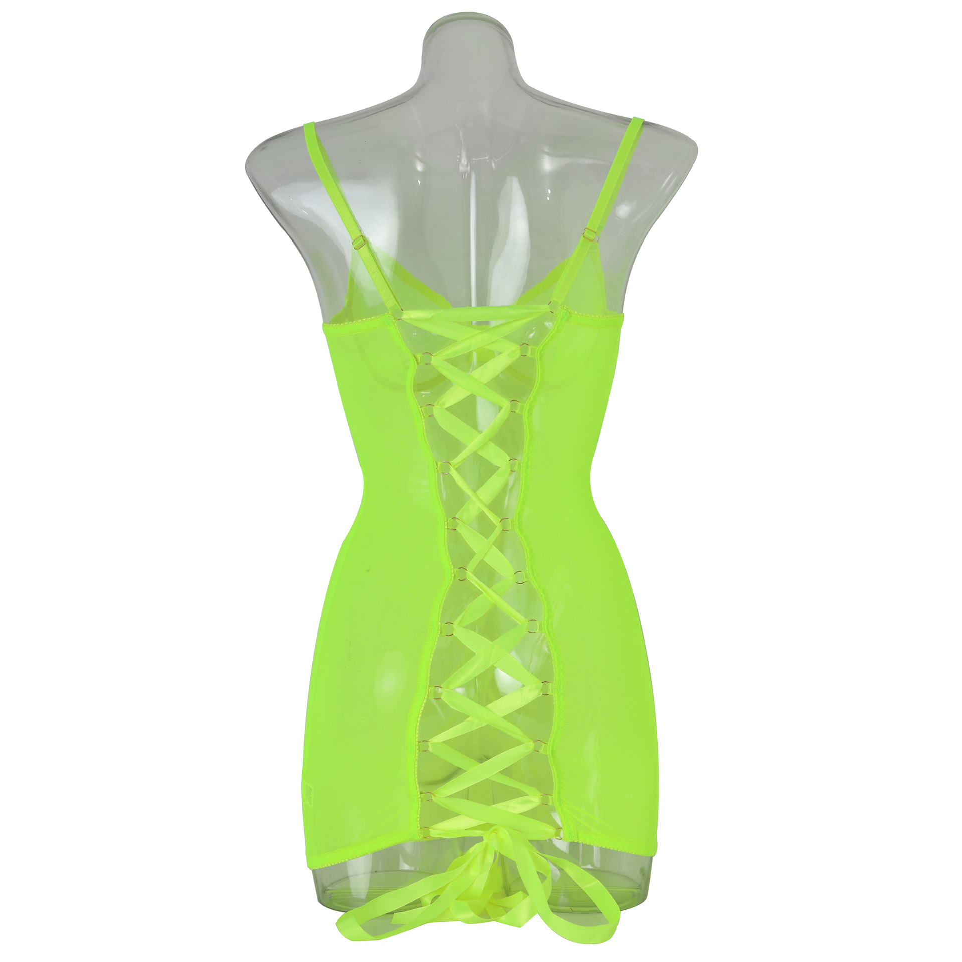 Picture of European and American Steel Ring Mesh Sling Perspective Sexy Cross Lace-Up Backless Sexy Body Shaping Jumpsuit 1517