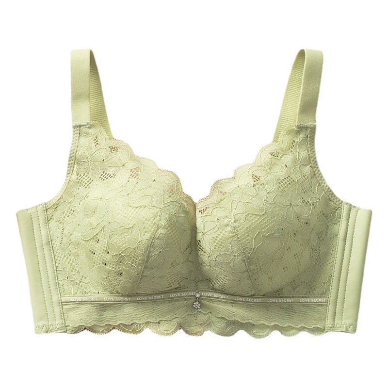 Thin underwear women's breathable gathered small chest collection accessory breast anti-sagging without steel ring lace bra wholesale