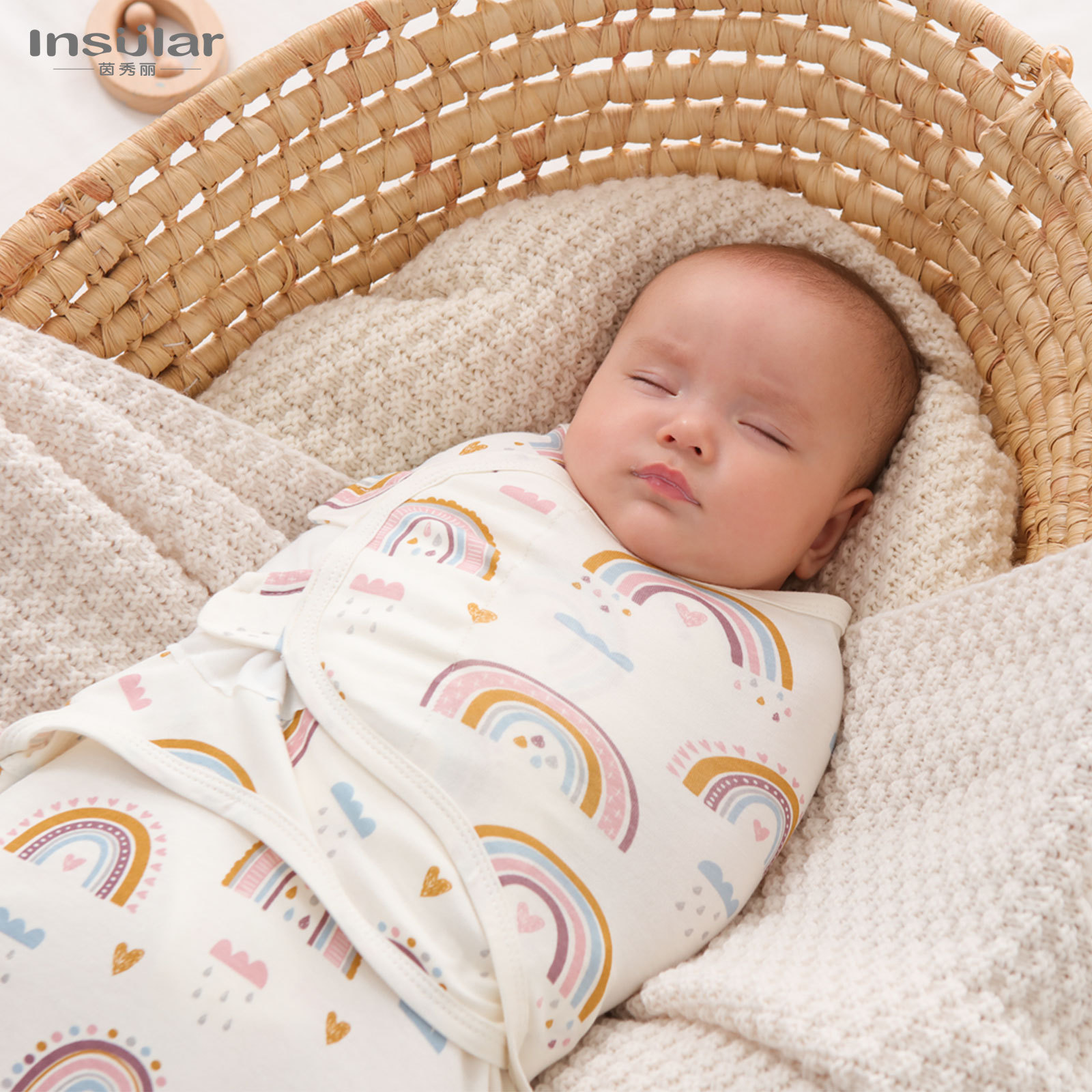 Picture of Yinmei cotton baby swaddling towel newborn anti-shock baby sleeping bag printing Four Seasons baby quilt cross-border