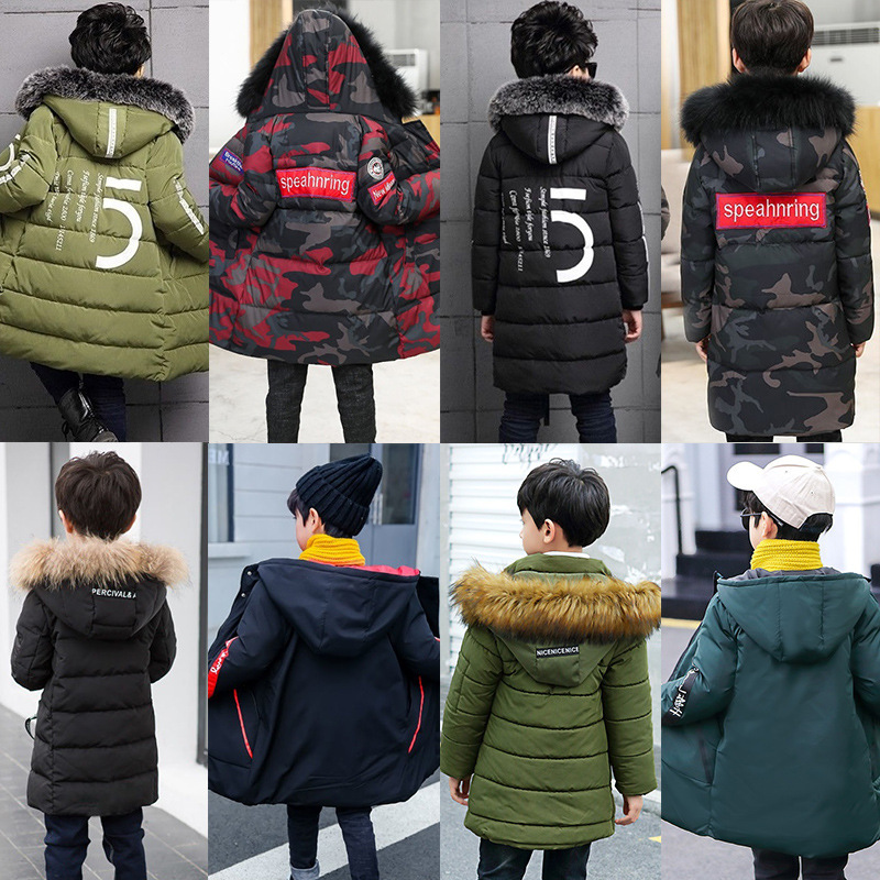 Picture of 2020 New Children's Wear Thickened Boys' Cotton-padded Coat Large Children's Down Winter Wear Mid-length Cotton-padded Coat Western Style Fashionable Clothes