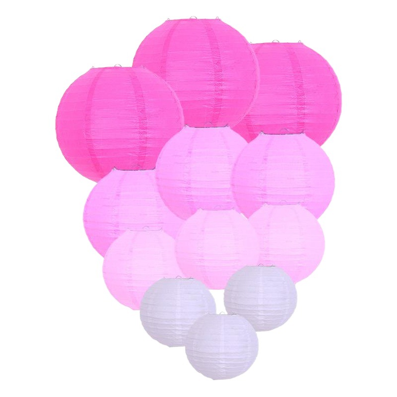 Cross-border Hot-selling Paper Lantern Set Round Folding Paper Lantern Handmade diy Mid-Autumn Decoration Site Layout Props