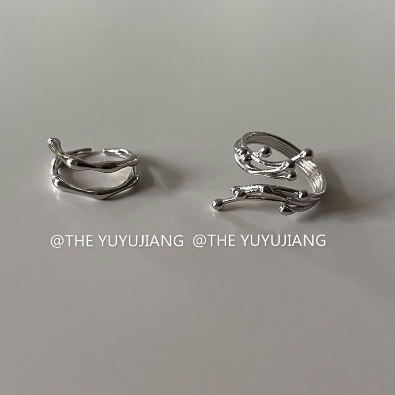 Picture of Personalized Fireworks Ring Women's Fashion Design Sparkle S925 Silver Open Ring All-match Hip-hop Creative Finger Ring