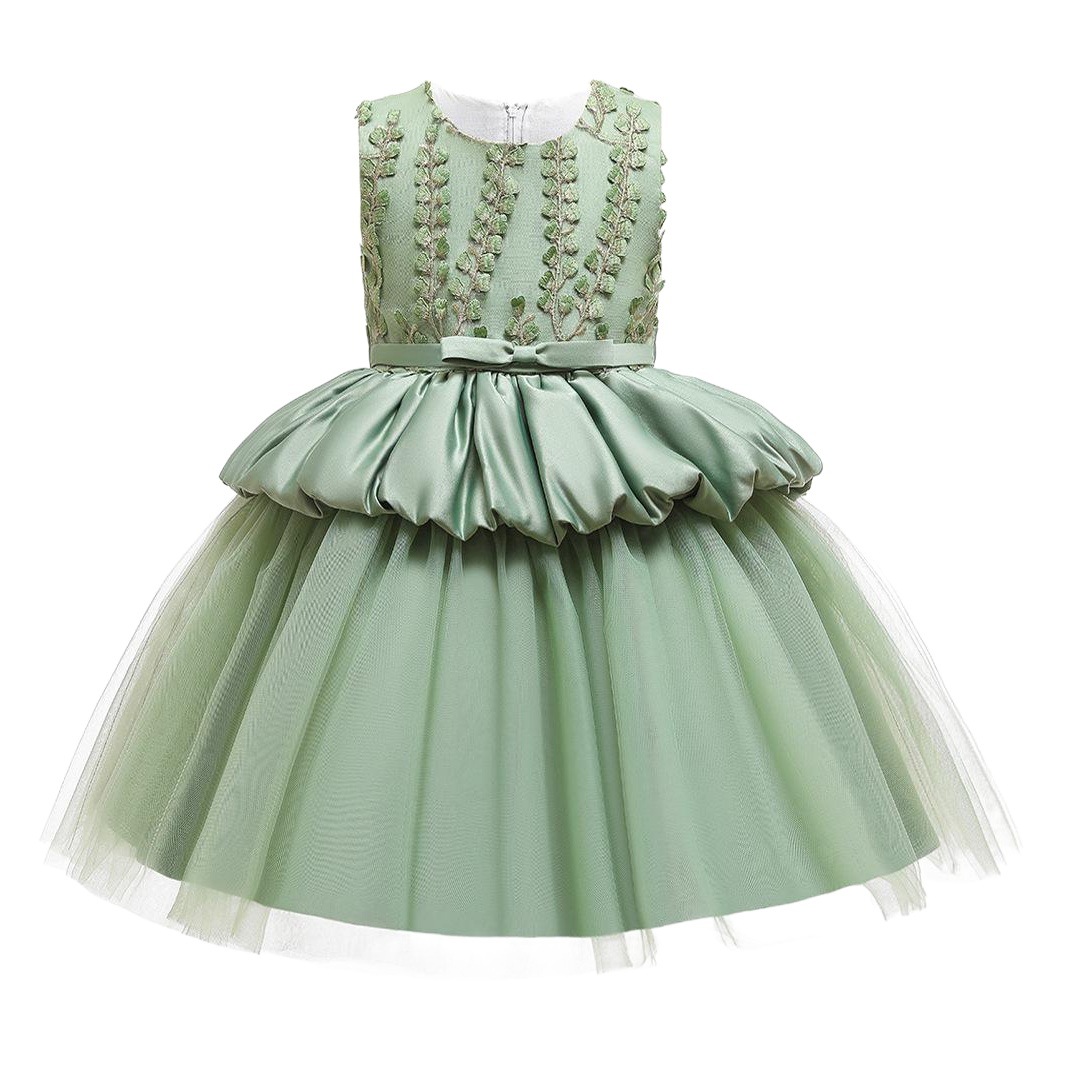 2025 Cross-Border New Kidsren's Dress Embroidered Girls' Lace Dress Flower Girl Performance Dress Kidsren's Performance Clothing