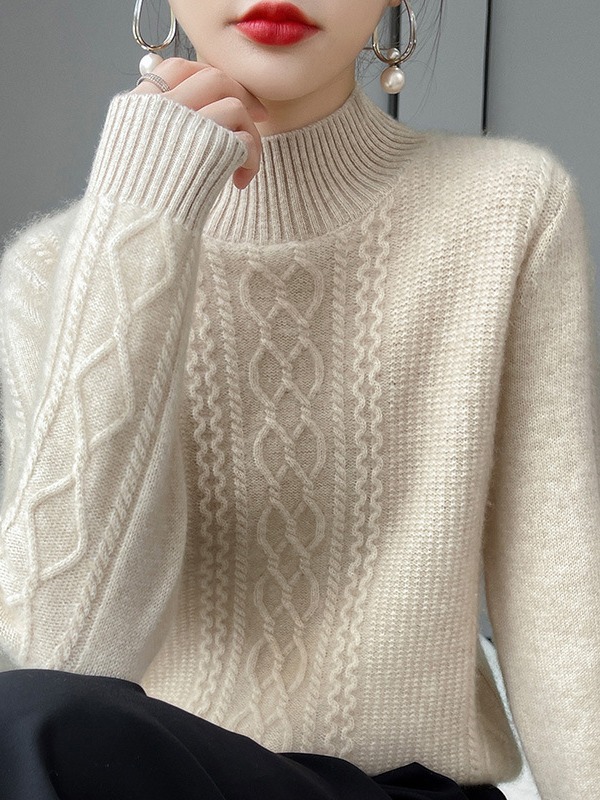 Picture of Autumn and Winter 2024 New Thickeneded Knitwear Women's Round Neck Inner Bottoming Knitwear Warm and Stylish Top
