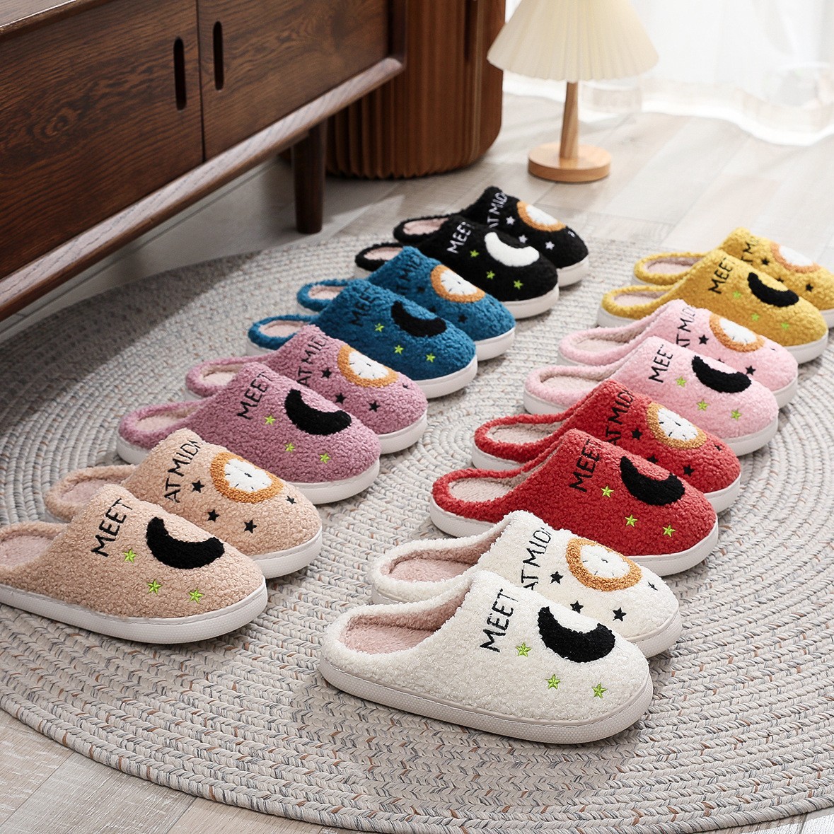 Cross Border Cotton Slippers Music Idol TS Plush Warm Slippers Personalized MEETME Wool Slippers for Men and Women