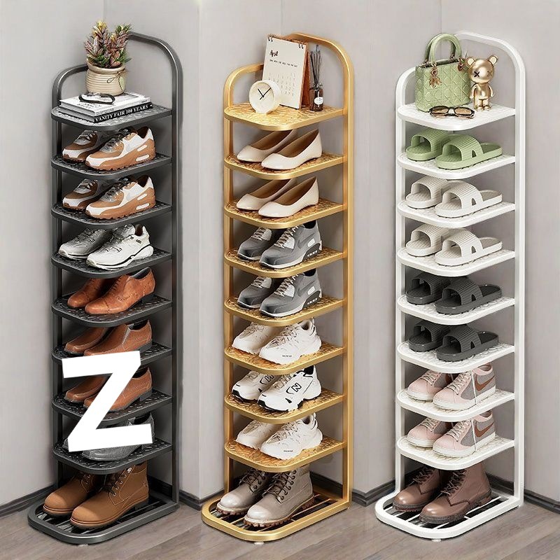 Simple shoe rack door small narrow entrance door against the wall wrought iron shoe rack multi-layer household corner dormitory dustproof