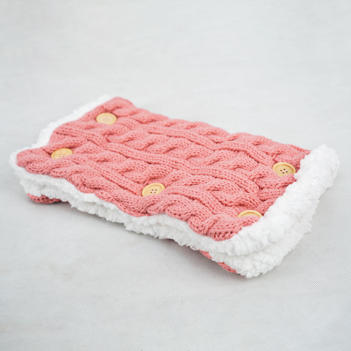 Picture of Wool Knitted Velvet Thickeneded Button Sleeping Bag, Warm and Anti-Jump Sleeping Bag, Baby Outdoor Stroller Sleeping Bag