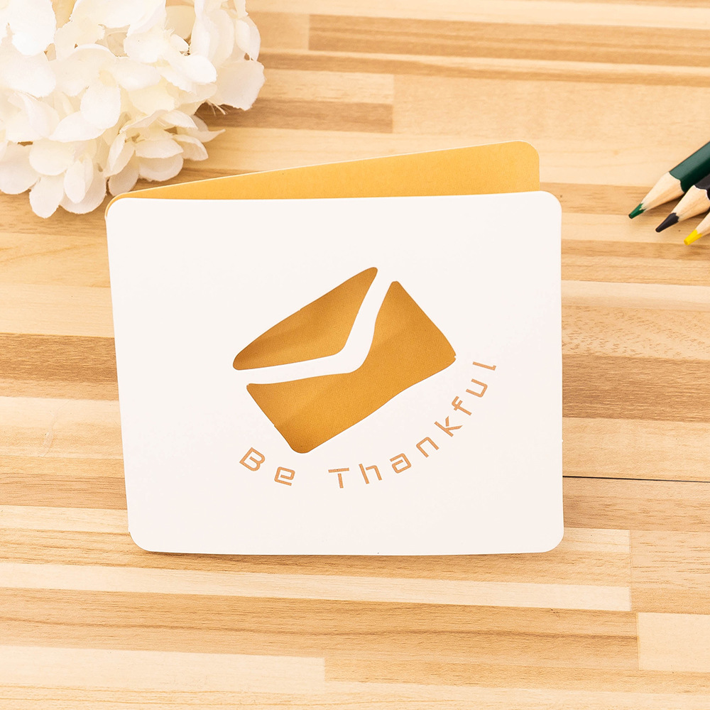 Picture of Cross-border hollow small fresh business simple greeting card birthday gift flower shop after-sales card activity message creative card