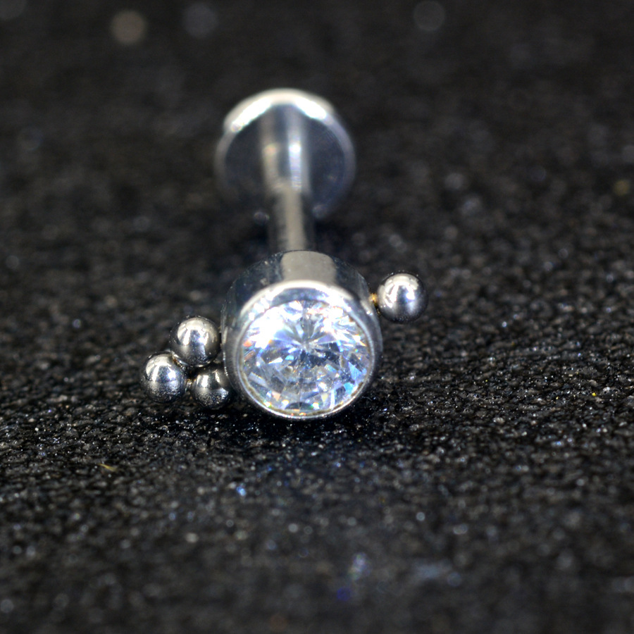 Picture of 6-10mm rod length 316 titanium steel welding ball Aobao lip nail ear nail puncture jewelry wholesale
