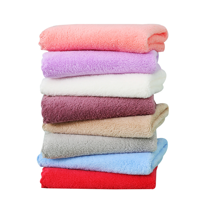 Picture of Coral Velvet Square Towel Wholesale Kindergarten Face Wash Towel Soft and Absorbent Household Kitchen Cleaning Rag Hand Towel