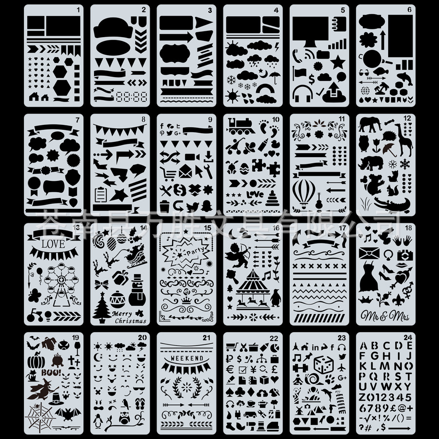 Amazon cross-border explosions DIY hand account template theme lace ruler painting template children's painting Template