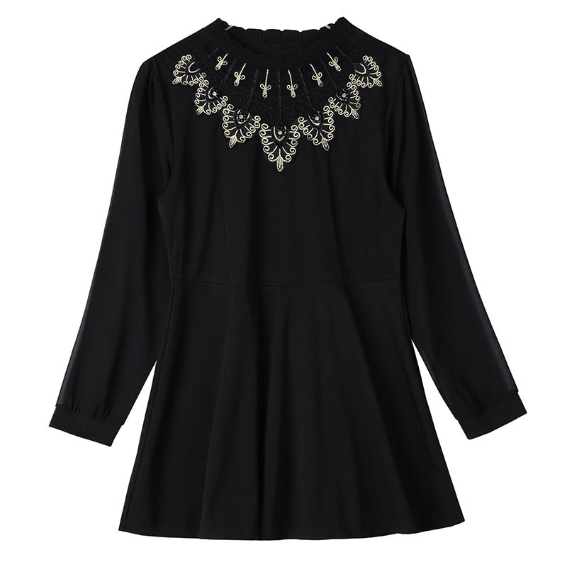 Picture of Real shot this spring's new waist skirt belly-covering long sleeve base shirt foreign style French top