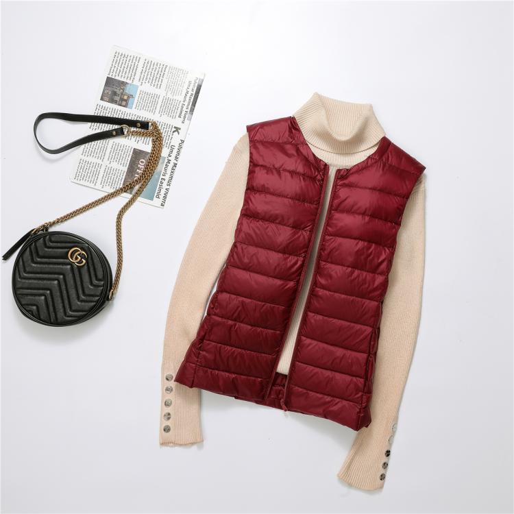 Picture of Plus Size 100kg Plus Size Plus Size Light down Jacket Collarless down Vest Women's Vest Vest Outer Wear Extra Large