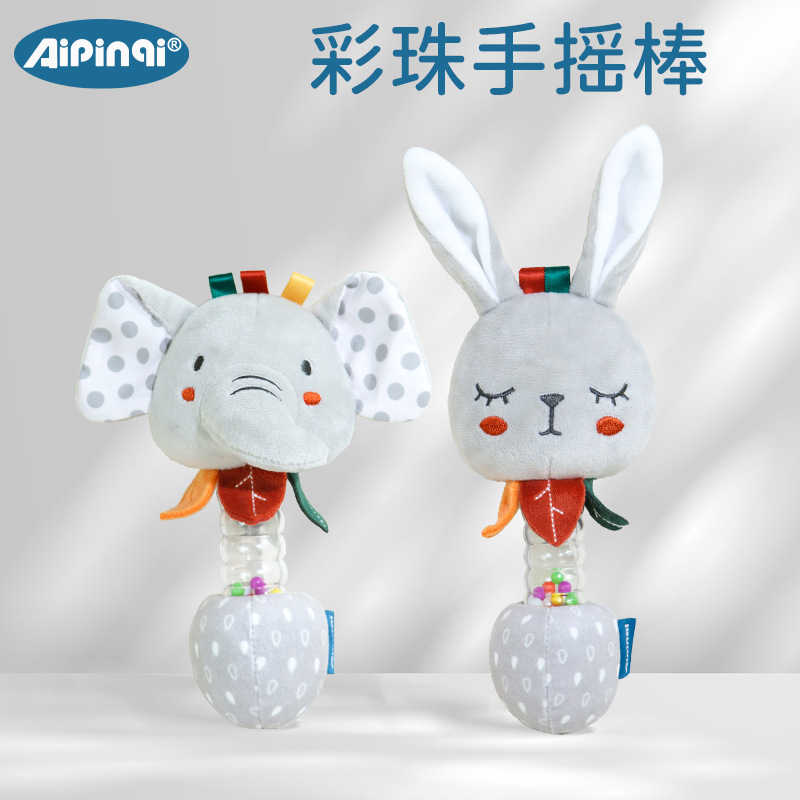New Baby Hand Rattle Baby Grasping Training Can Chew Hand Stick Newborn Soothing Early Education Toys Wholesale