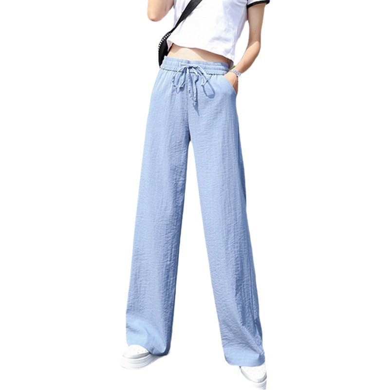 2020 Wide Leg Pants Women's Spring and Summer High Waist Slimming Casual Straight Pendant Korean Loose Pants for Children and Students